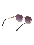 SCOTT Womens Smoke Grey Lens Gold Black Geomertical Sunglasses with 100% UV Protection-Scott 3021 Gretchen C1 S