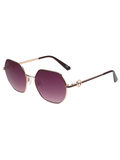 SCOTT Womens Smoke Pink Lens Rose Gold Black Geomertical Sunglasses with 100% UV Protection-Scott 3021 Gretchen C3 S
