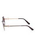 SCOTT Womens Smoke Pink Lens Rose Gold Black Geomertical Sunglasses with 100% UV Protection-Scott 3021 Gretchen C3 S