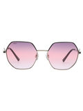 SCOTT Womens Gradient Pink Lens Crome Black Geomertical Sunglasses with 100% UV Protection-Scott 3021 Gretchen C4 S
