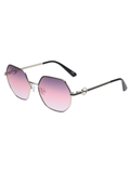 SCOTT Womens Gradient Pink Lens Crome Black Geomertical Sunglasses with 100% UV Protection-Scott 3021 Gretchen C4 S
