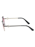 SCOTT Womens Gradient Pink Lens Crome Black Geomertical Sunglasses with 100% UV Protection-Scott 3021 Gretchen C4 S