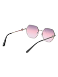 SCOTT Womens Gradient Pink Lens Crome Black Geomertical Sunglasses with 100% UV Protection-Scott 3021 Gretchen C4 S