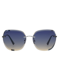 SCOTT Womens Smoke Blue Lens Crome Black Square Sunglasses with 100% UV Protection-Scott 3022 Helen C3 S