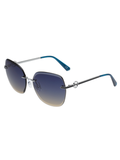 SCOTT Womens Smoke Blue Lens Crome Black Square Sunglasses with 100% UV Protection-Scott 3022 Helen C3 S