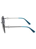 SCOTT Womens Smoke Blue Lens Crome Black Square Sunglasses with 100% UV Protection-Scott 3022 Helen C3 S