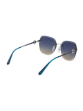 SCOTT Womens Smoke Blue Lens Crome Black Square Sunglasses with 100% UV Protection-Scott 3022 Helen C3 S