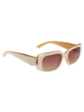 SCOTT Womens Smoke Brown Lens White Peach Rectangle Sunglasses with 100% UV Protection-Scott 3029 Meredith C2 S