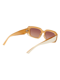 SCOTT Womens Smoke Brown Lens White Peach Rectangle Sunglasses with 100% UV Protection-Scott 3029 Meredith C2 S