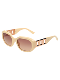 SCOTT Womens Smoke Brown Lens Peach Rectangle Sunglasses with 100% UV Protection-Scott 3047 Tiffany C2 S