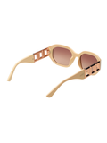 SCOTT Womens Smoke Brown Lens Peach Rectangle Sunglasses with 100% UV Protection-Scott 3047 Tiffany C2 S
