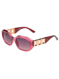 SCOTT Womens Smoke Pink Lens Crystal Wine  Rectangle Sunglasses with 100% UV Protection-Scott 3047 Tiffany C4 S