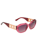 SCOTT Womens Smoke Pink Lens Crystal Wine  Rectangle Sunglasses with 100% UV Protection-Scott 3047 Tiffany C4 S