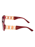 SCOTT Womens Smoke Pink Lens Crystal Wine  Rectangle Sunglasses with 100% UV Protection-Scott 3047 Tiffany C4 S