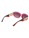 SCOTT Womens Smoke Pink Lens Crystal Wine  Rectangle Sunglasses with 100% UV Protection-Scott 3047 Tiffany C4 S