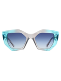 SCOTT Womens Gradient Sea Blue Lens Crystal Sea Blue Square Sunglasses with 100% UV Protection-Scott 3049 Piera C3 S