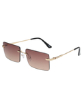 SCOTT Unisex Smoke Brown Lens Gold Rectangle Sunglasses with 100% UV Protection-Scott 3056 Casper C1 S
