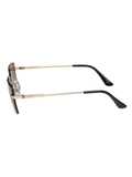 SCOTT Unisex Smoke Brown Lens Gold Rectangle Sunglasses with 100% UV Protection-Scott 3056 Casper C1 S