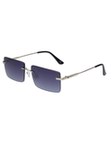 SCOTT Unisex Smoke Blue Lens Silver Rectangle Sunglasses with 100% UV Protection-Scott 3056 Casper C2 S