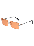 SCOTT Unisex Orange Lens Crome Rectangle Sunglasses with 100% UV Protection-Scott 3056 Casper C4 S