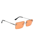 SCOTT Unisex Orange Lens Crome Rectangle Sunglasses with 100% UV Protection-Scott 3056 Casper C4 S