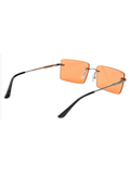 SCOTT Unisex Orange Lens Crome Rectangle Sunglasses with 100% UV Protection-Scott 3056 Casper C4 S