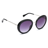 Scott Gradient Grey Lens Round Sunglass Full Rim Silver Frame With 100% Uv Protected - Scott 503 C3 Mia 55 S