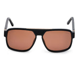 ZILLI Unisex Brown Lens Brown Gold Square Sunglasses with 100% UV Protection.
