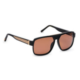 ZILLI Unisex Brown Lens Brown Gold Square Sunglasses with 100% UV Protection.