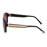 ZILLI Unisex Brown Lens Brown Gold Square Sunglasses with 100% UV Protection.
