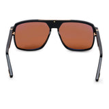 ZILLI Unisex Brown Lens Brown Gold Square Sunglasses with 100% UV Protection.
