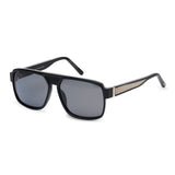 ZILLI Unisex Black Lens Black Gold Square Sunglasses with 100% UV Protection.