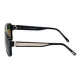 ZILLI Unisex Grey Lens Black Gold Square Sunglasses with 100% UV Protection.