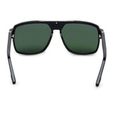 ZILLI Unisex Grey Lens Black Gold Square Sunglasses with 100% UV Protection.