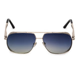 ZILLI Men Blue Lens Silver Rectangle With Rounded Corners
 Sunglasses with 100% UV Protection.