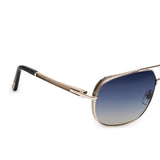 ZILLI Men Blue Lens Silver Rectangle With Rounded Corners
 Sunglasses with 100% UV Protection.
