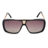 ZILLI Men Black Lens Black Gold Square Sunglasses with 100% UV Protection.