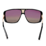ZILLI Men Black Lens Black Gold Square Sunglasses with 100% UV Protection.