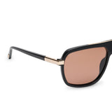 ZILLI Men Brown Lens Black Gold Square Sunglasses with 100% UV Protection.