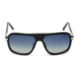 ZILLI Men Blue Lens Black Silver Square Sunglasses with 100% UV Protection.