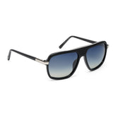 ZILLI Men Blue Lens Black Silver Square Sunglasses with 100% UV Protection.