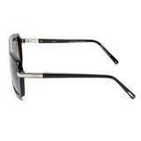 ZILLI Men Blue Lens Black Silver Square Sunglasses with 100% UV Protection.