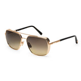 ZILLI Men Grey Lens Gold Square Sunglasses with 100% UV Protection.