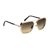 ZILLI Men Grey Lens Gold Square Sunglasses with 100% UV Protection.