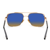 ZILLI Men Grey Lens Gold Square Sunglasses with 100% UV Protection.