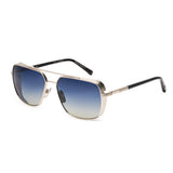 ZILLI Men Black Lens Silver Square Sunglasses with 100% UV Protection.