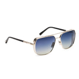 ZILLI Men Black Lens Silver Square Sunglasses with 100% UV Protection.
