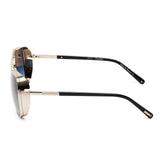 ZILLI Men Black Lens Silver Square Sunglasses with 100% UV Protection.