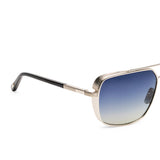 ZILLI Men Black Lens Silver Square Sunglasses with 100% UV Protection.