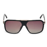 ZILLI Men Brown Lens Gold Square Sunglasses with 100% UV Protection.